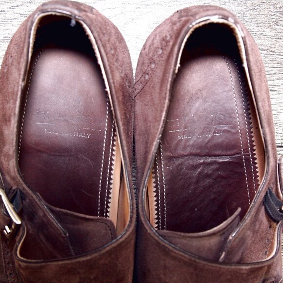 $795 Scarpe DI BIANCO Montello Monkstrap 11.5 M Brn Suede SC445 * add $15 Trees main image 4